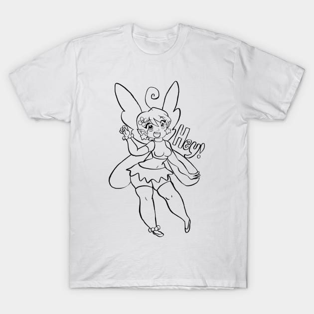 Hey! Fairy - Black Line T-Shirt by saradaboru